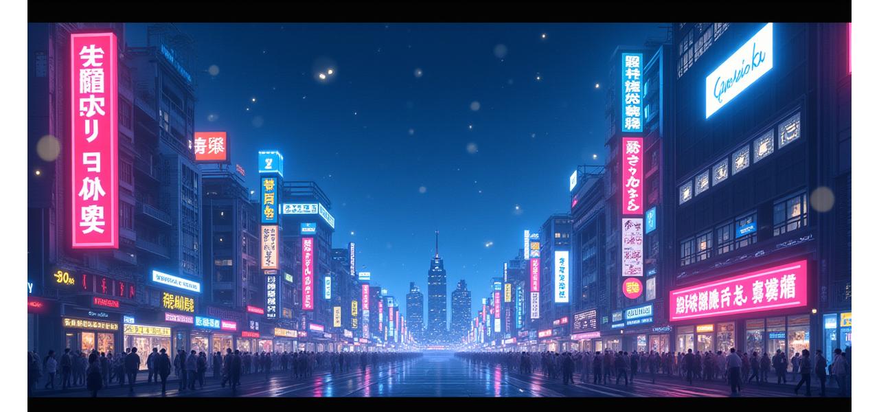 Shibuya skyline with pixel art gaming elements and neon lights